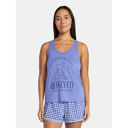 Disney Winnie the Pooh Women's and Women's Plus Tank Top and Shorts Pajama Set, 2-Piece, Sizes XS-3X | Walmart (US)