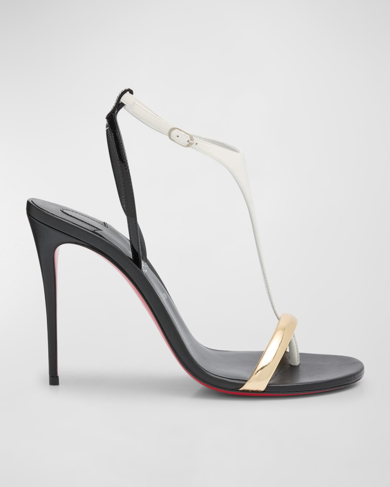 Athina Colorblock T-Strap Red Sole Sandals | Neiman Marcus