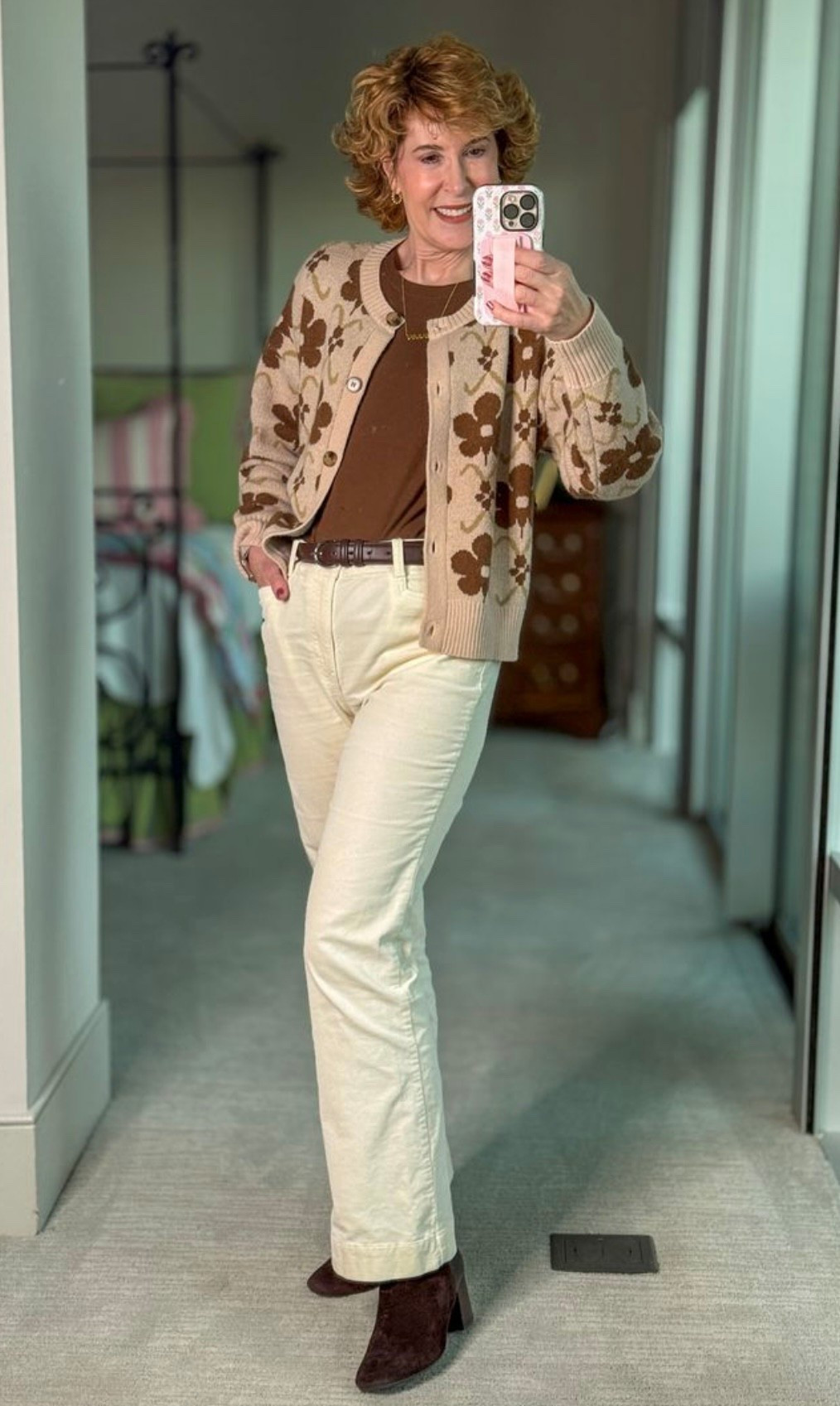 This cozy floral cardigan is such a great
Anthropologie dupe, with the prettiest neutral tones that make it easy to style now and later. I paired it with ivory corduroy pants (50% off right now), brown suede booties, and my personalized LOULOU necklace (20% off), finished with cute coiled hoop earrings for an effortless, pulled-together look. It's comfortable, flattering, and perfect for everyday wear when you still want to feel polished. 

#LTKSaleAlert #LTKFindsUnder100