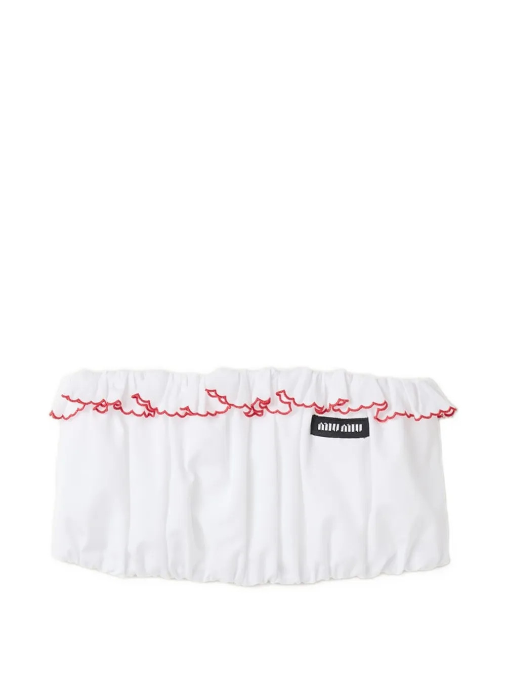 Miu Miu embroidered poplin bandeau top - White | Farfetch Global