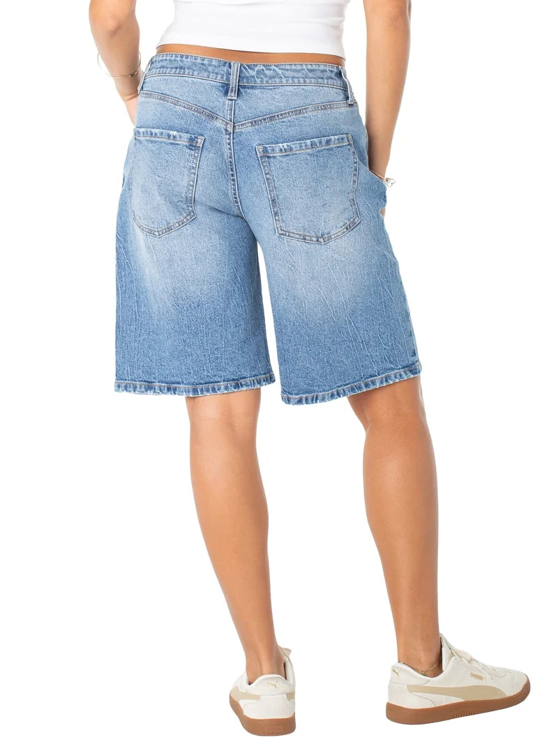 Celebrity Pink Women's and Women's Plus Relaxed Denim Jorts, Sizes XS-4X - Walmart.com | Walmart (US)