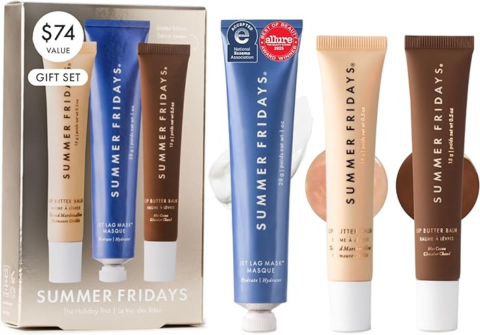 Summer Fridays Hydration Trio - Travel Size Jet Lag Mask + Full Size Lip Butter Balm Duo in Hot C... | Amazon (US)