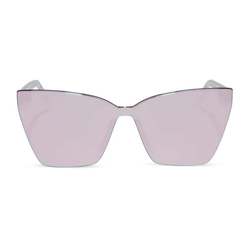 GOLDIE - OPALESCENT PINK + CHERRY BLOSSOM MIRROR SUNGLASSES | DIFF Eyewear