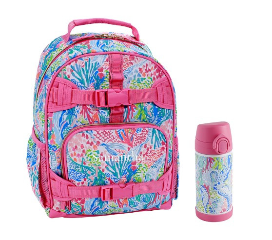 Mackenzie Lilly Pulitzer Mermaid Cove Backpack & Water Bottle Bundle, Set of 2 | Pottery Barn Kids