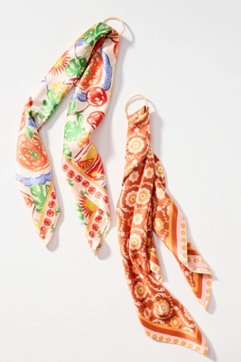 Summer Fruits Printed Hair Scarves, Set of 2 | Anthropologie (US)