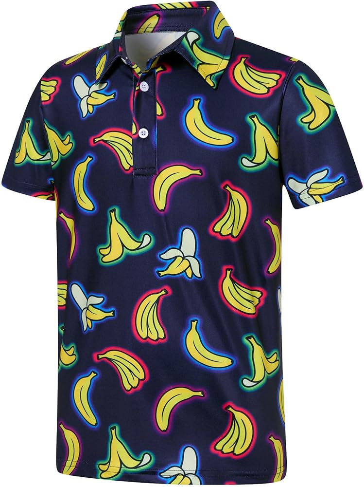 Boys Polo Shirts Hawaiian Golf Clothes Fashion Short Sleeve Kids Cool School Uniform 5-14T | Amazon (US)