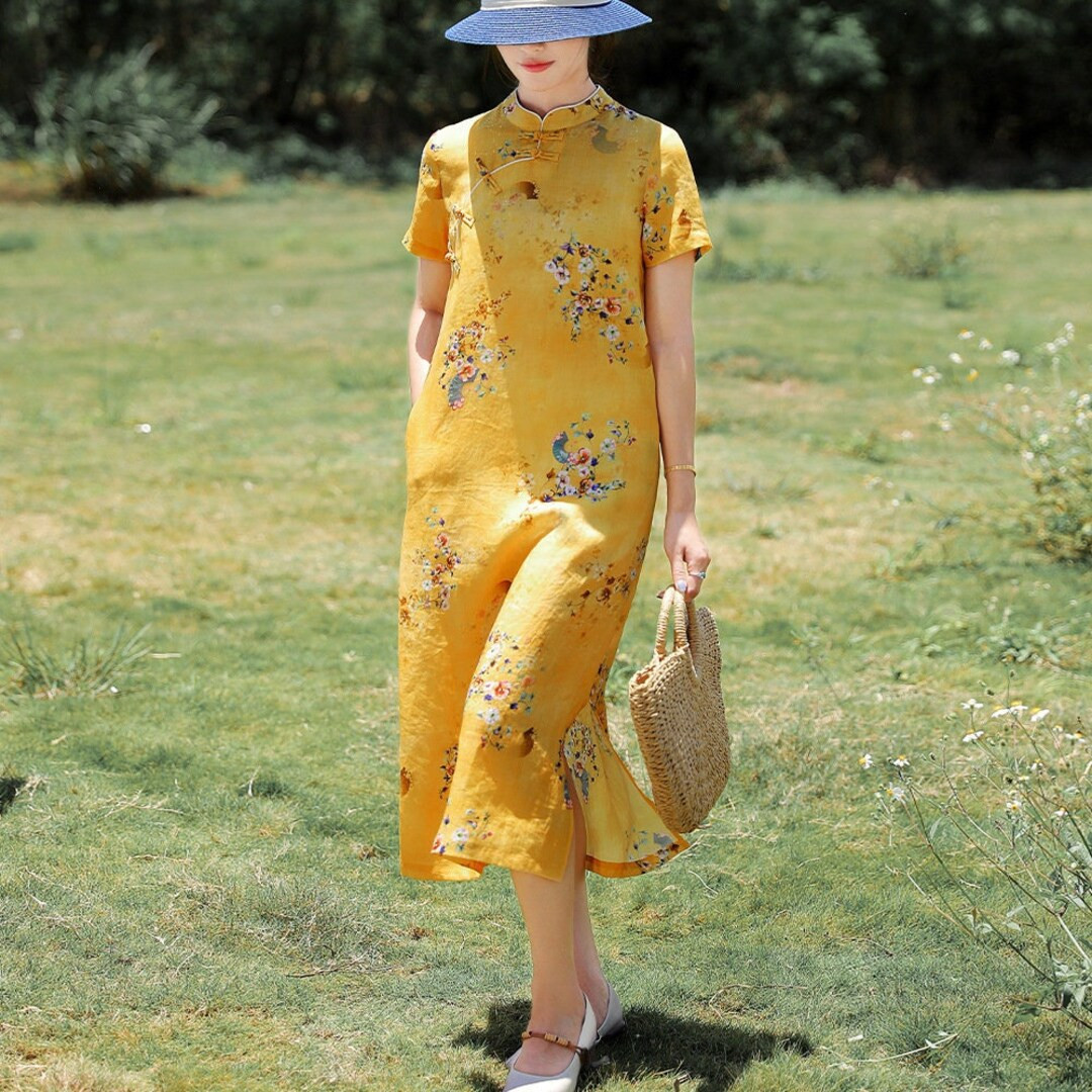 Ramie Cheongsam/ Chinese Modern Qipao/ Soft/ Natural Fabric/ - Etsy | Etsy (US)