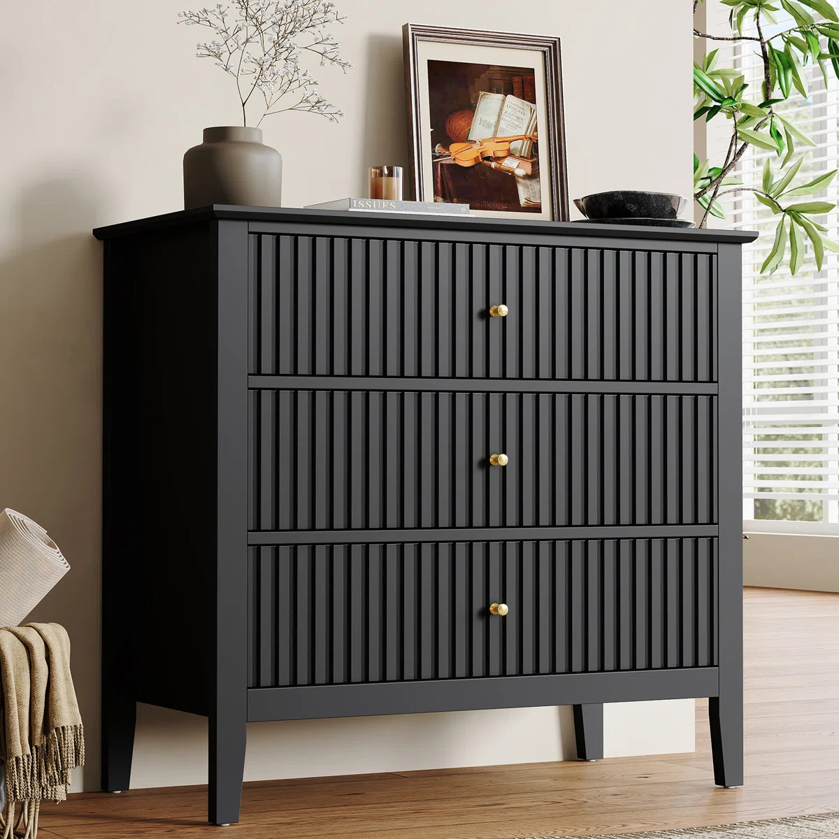 Amberrae 3 Drawer Dresser, 32" Wide Chest of Drawers | Wayfair North America