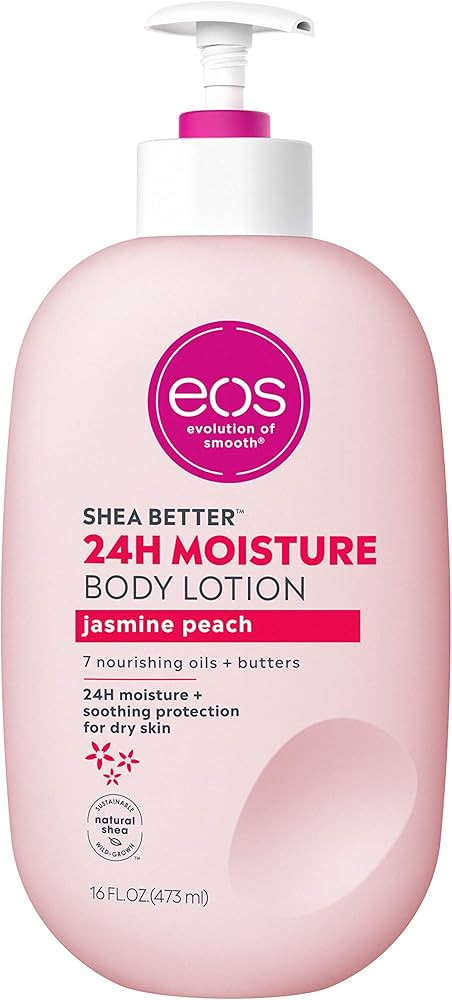 eos Shea Better Body Lotion- Jasmine Peach, 24-Hour Moisture Skin Care, Lightweight & Non-Greasy,... | Amazon (US)