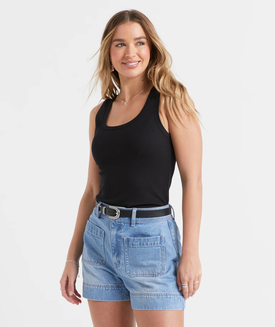 AUSTRALIAN COTTON SCOOP NECK TANK | Sportsgirl