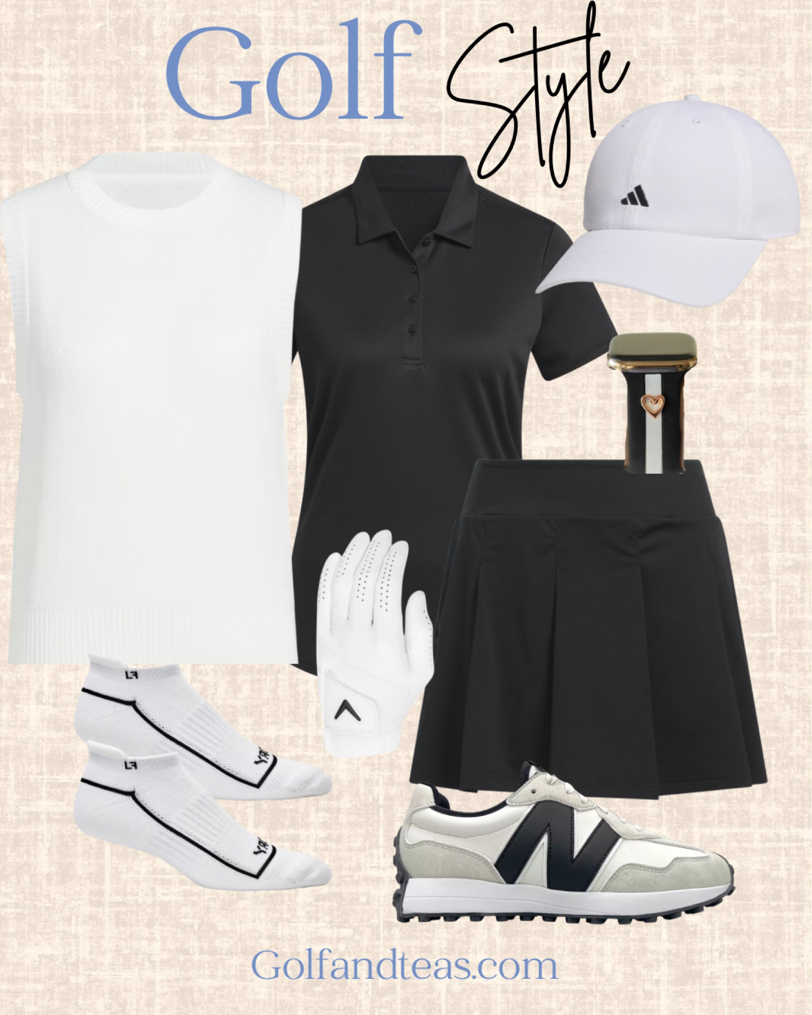 Love a classic black and white outfit for the course. This look is both classic and elegant  

#LTKActive #LTKOver40 #LTKFitness