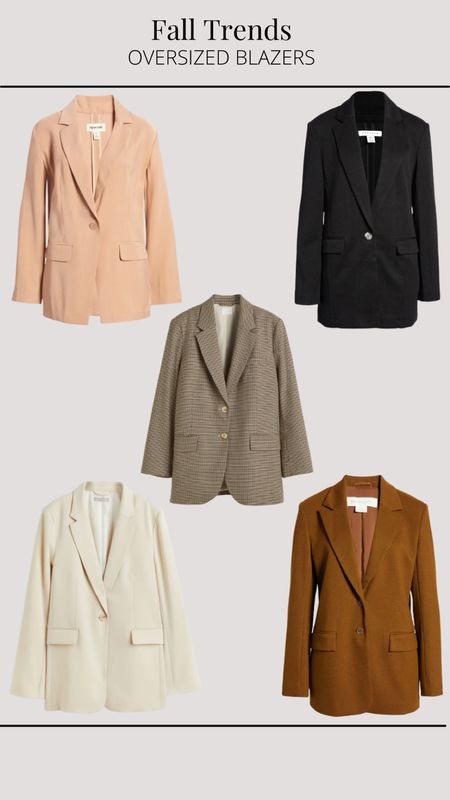 Fall Trends: Oversized Blazers! I love a good blazer look, especially in the fall! You can pair with trousers, leather pants, or belt it with some thigh high boots! 

#LTKSeasonal #LTKstyletip #LTKunder100