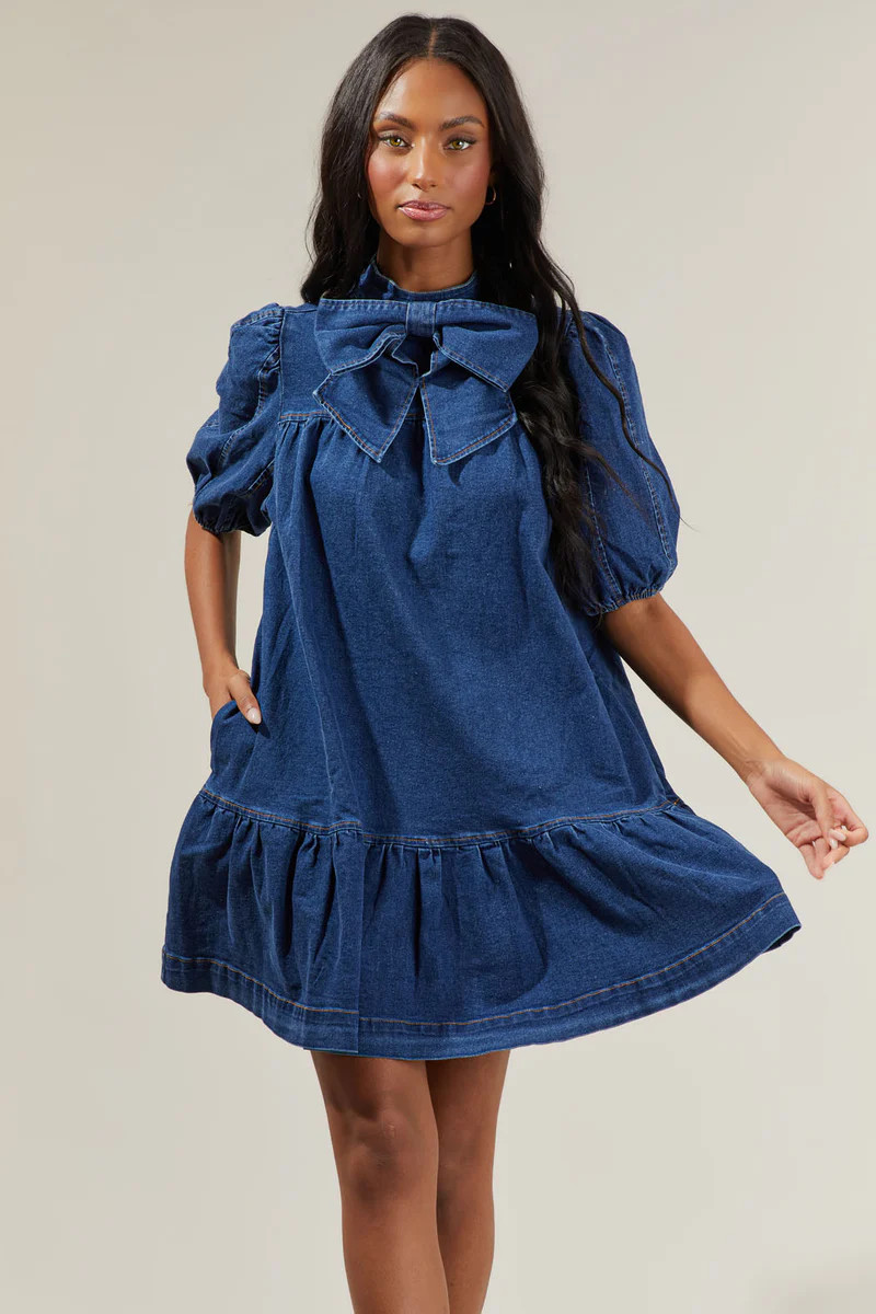 Aura Jacey Denim Shift Dress | Sugarlips