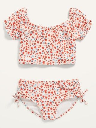 Patterned Puff-Sleeve Bikini Swim Set for Girls | Old Navy (US)