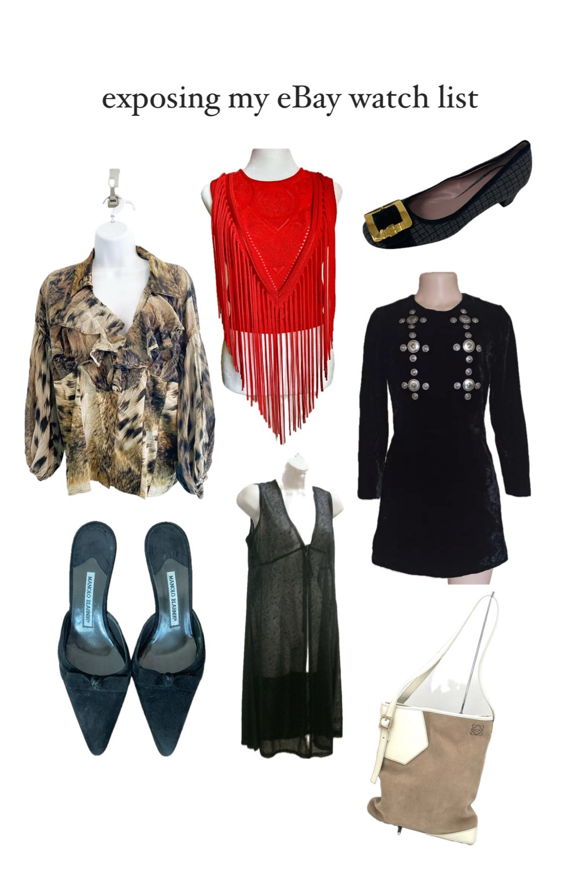 what’s on my eBay watch list right now, from Roberto Cavalli tops to a Loewe bag for $220