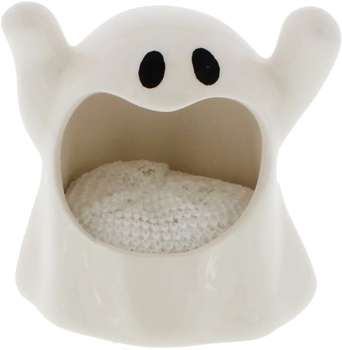 Ghost Scrubby Holder & Non-Scratch Dish Scrubber, Hand Painted Ceramic by Boston Warehouse | Amazon (US)