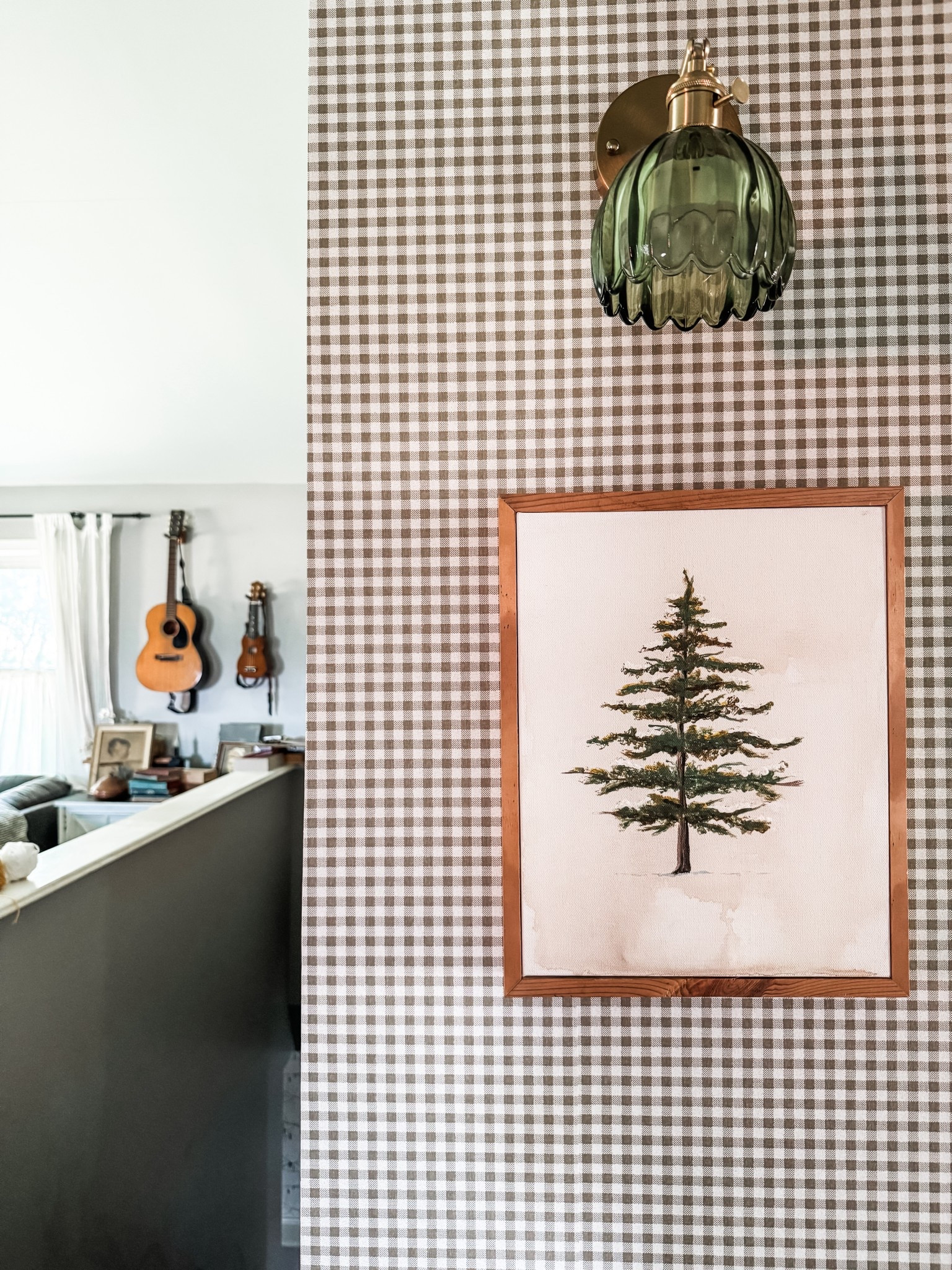 Gingham Taupe Wallpaper