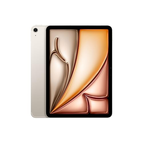 Apple iPad Air 11-inch (M2): Built for Apple Intelligence, Liquid Retina Display, 128GB, 12MP Front/Back Camera, Wi-Fi 6E + 5G Cellular, Touch ID, All-Day Battery Life — Starlight | Amazon (US)
