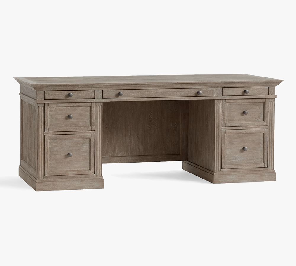 Livingston 75" Executive Desk with Drawers, Gray Wash | Pottery Barn (US)