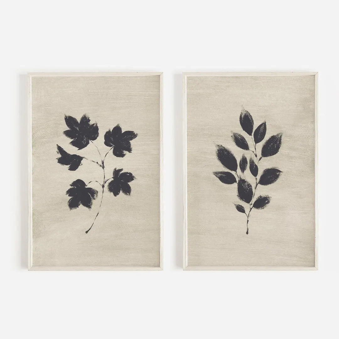 Autumnal prints, Modern botanical fall prints, Modern autumn prints, 2 piece fall prints, Leaf pa... | Etsy (US)