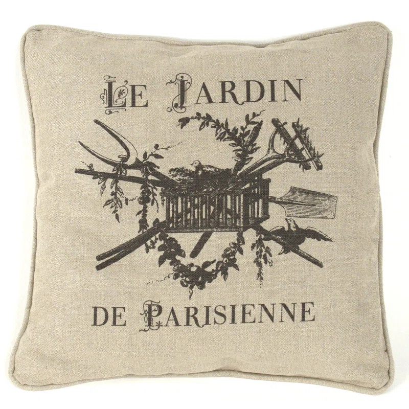 French Linen Square Throw Pillow | Wayfair North America