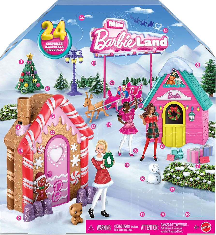 Barbie Mini Land Collectible Advent Calendar with 1.5-Inch Dolls & 24 Days of Surprises, Winter V... | Amazon (US)