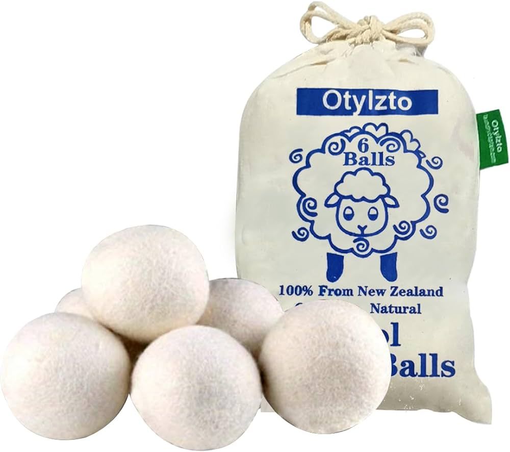 Otylzto Wool Dryer Balls 6-Pack, Drying Balls for Laundry,Reusable As Natural Fabric Softener, Re... | Amazon (US)