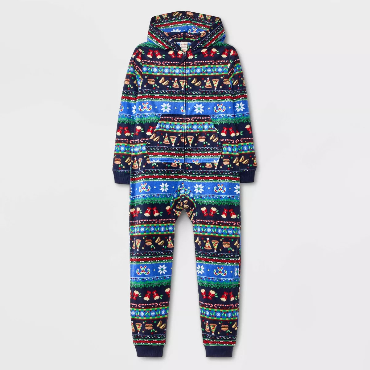 Boys' Christmas Food Fairisle Long Sleeve Union Suit - Cat & Jack™ Blue M | Target