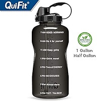 QuiFit Motivational Gallon Water Bottle - with Straw & Time Marker,BPA Free Reusable Large Leakpr... | Amazon (US)