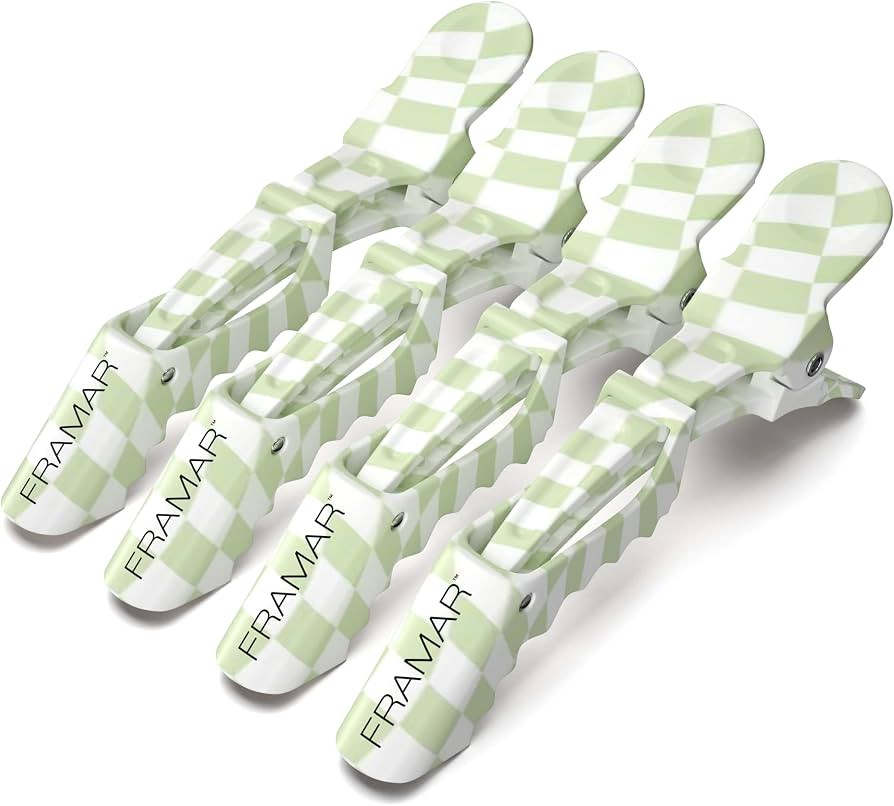 Checkered Hair Clip Set - Alligator Clips For Hair Styling, Hair Styling Clips Sectioning, Barber... | Amazon (US)