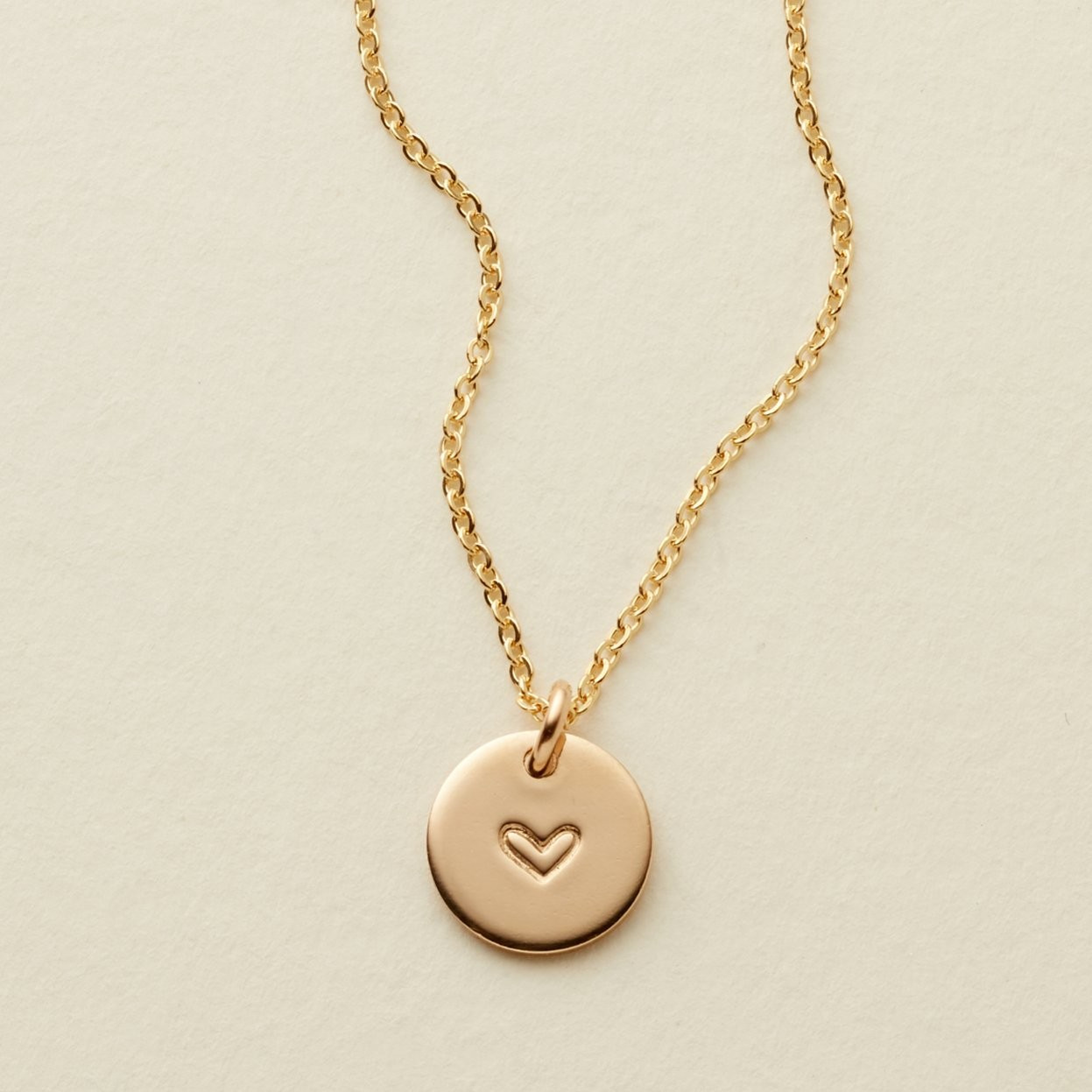 Heart Disc Necklace - 3/8" | Made by Mary (US)