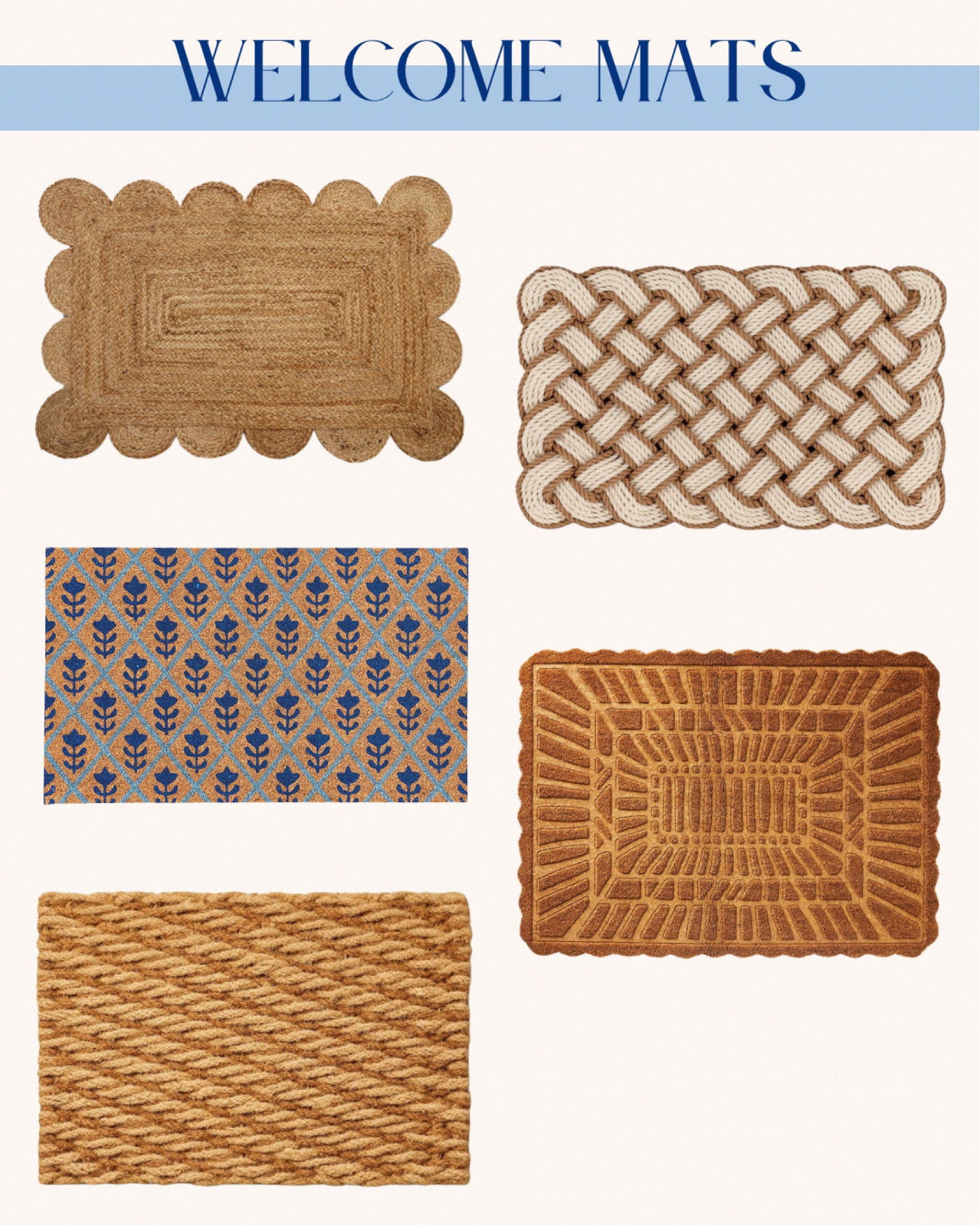 Welcome mats -

Welcome mats, doormat, front porch decor, mats, home decor, decor, spring decor 

#LTKhome