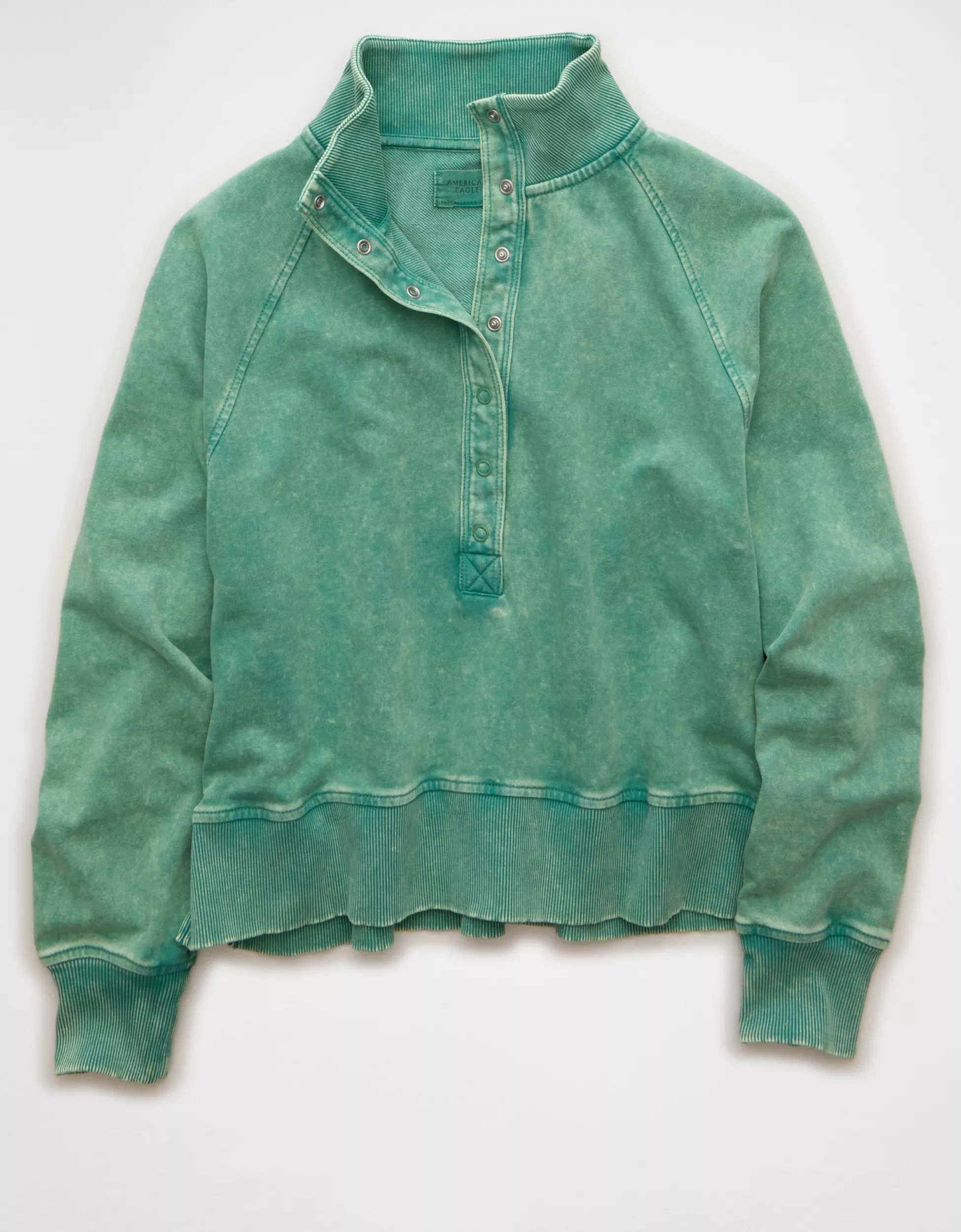 AE Big Hug Fleece Henley Sweatshirt | American Eagle Outfitters (US & CA)