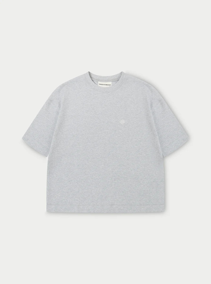 EMBLEM REGULAR FIT T-SHIRT - GREY MARL | The Couture Club