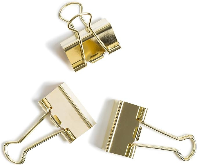 U Brands Binder Clips, Medium (32mm), Gold, 72 Count | Amazon (US)