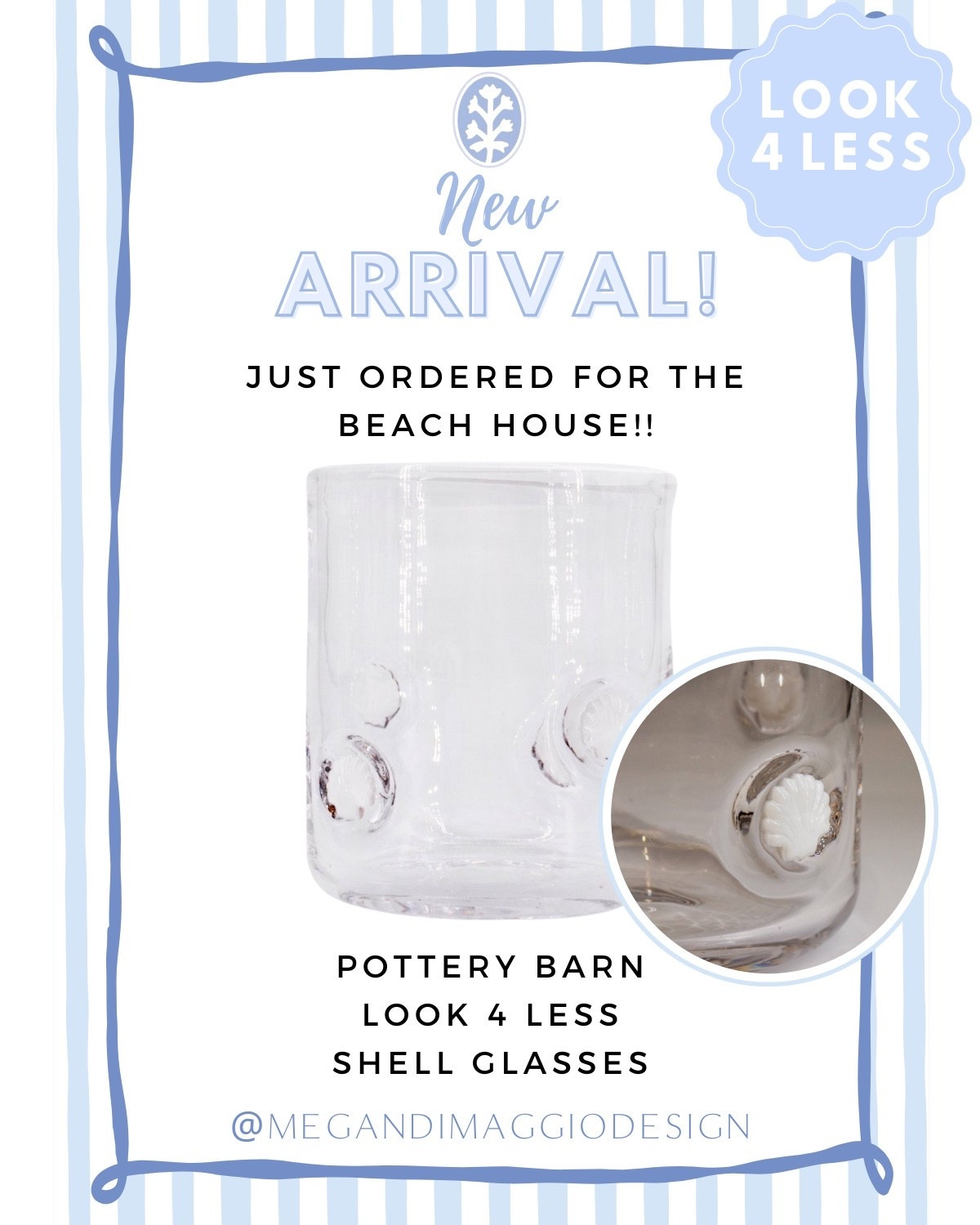 Just ordered these new Pottery Barn look for less shell icon glasses for our beach house!! Excellent price & shipped packed super well!! 🐚 🌊🙌🏻

P.s. more beach house kitchen finds linked too!

#LTKFindsUnder50 #LTKHome
