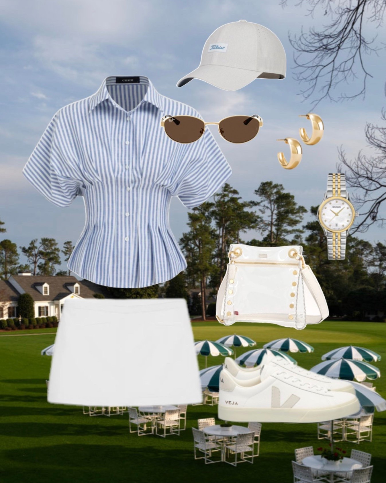 Classic Masters spectator look ⛳️

masters outfit women, masters spectator outfit, augusta national outfit ideas, golf tournament outfit, preppy spring outfit, striped blouse outfit, white skirt outfit, country club style outfit, spring golf spectator outfit, masters weekend outfit, southern preppy style, golf tournament sneakers outfit

#LTKTravel #LTKspringtrends #LTKspring