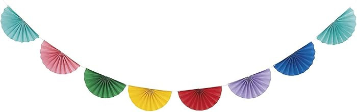 Vibrant Scalloped Paper Fan Garland - Colorful Hanging Decor - Uniquely Crafted for Parties, Even... | Amazon (UK)