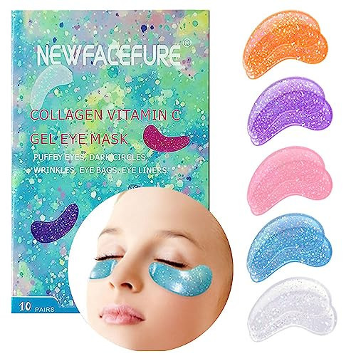 Under Eye Patches for Puffy eyes, 10Pairs eye gel pads for Dark Circles and Puffiness, hydrating Eye Mask for Wrinkles Anti Aging Eye Bags Moisturizing, Natural vitamin C undereye Care Gifts for Women | Amazon (US)