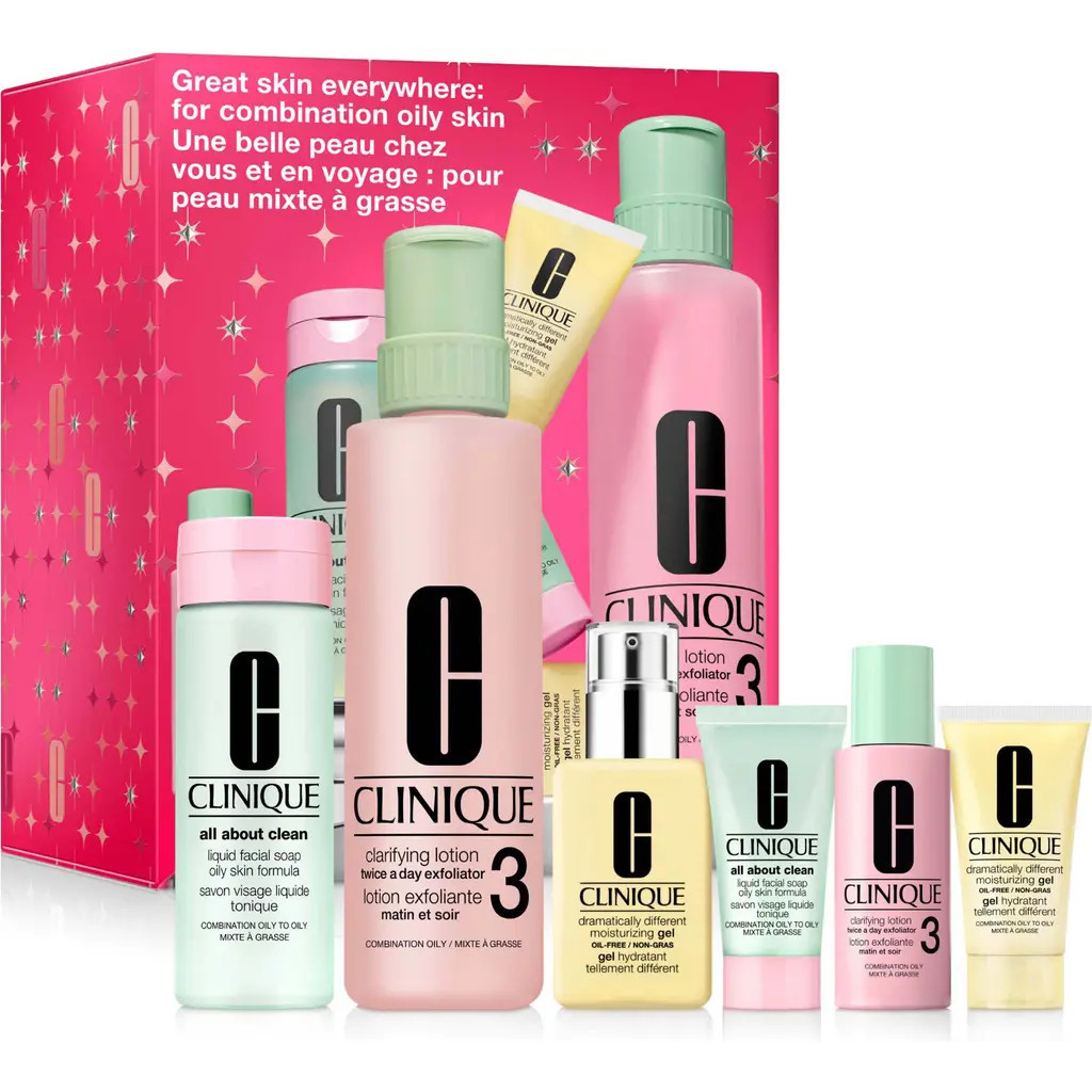 Clinique Great Skin Everywhere Skincare Gift Set for Combination to Oily Skin $120 Value at Nordstrom | Nordstrom