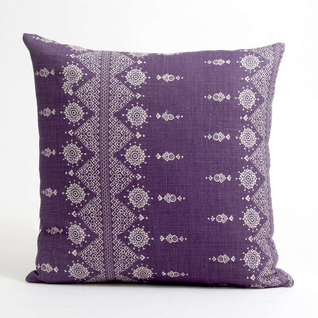 Carmania Pillow Cover, Peter Dunham Textiles, Purple Pillow Cover, Geometric Pillow Cover, Design... | Etsy (US)
