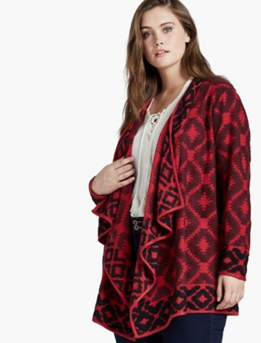 Lucky Brand Aztec Wrap - Red Multi - 1X | Lucky Brand