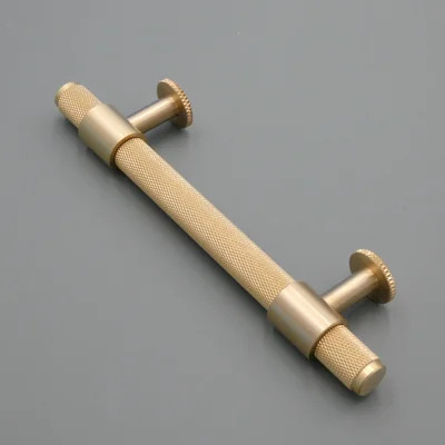 Solid Brass Knurled Cabinet and Drawer Pulls with Round Base | Wayfair North America
