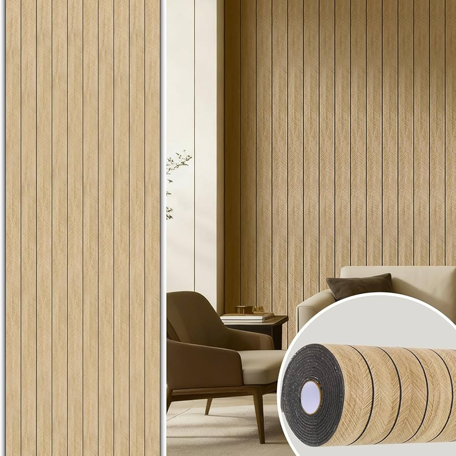 Peel and Stick Slat Wall Panel 118" x 15.7" – Self-Adhesive 3D Wood Grain Wall Panels, Waterpro... | Amazon (US)
