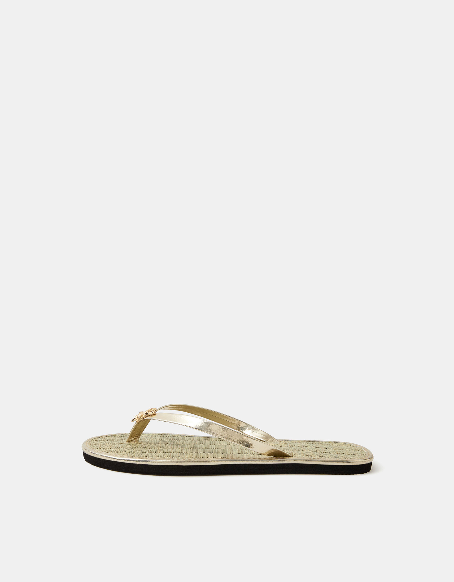 Starfish Metallic Seagrass Flip Flops Gold | Accessorize (Global)