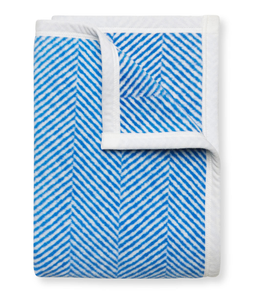 Harborview Herringbone Bright Blue Midi Blanket | ChappyWrap