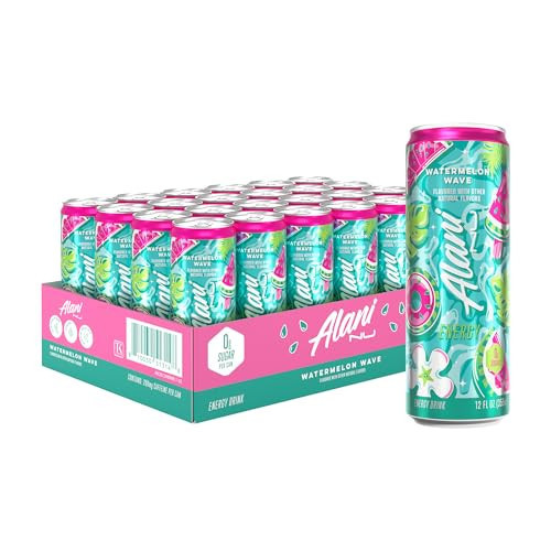 Alani Nu Watermelon Wave Sugar Free, Low Calorie Energy Drinks | 200mg Caffeine | Pre Workout Performance with Antioxidants | Biotin B Vitamins | Zero Sugar | 15 Calories or Less | 12 Fl Oz Cans (24 Pack) | Amazon (US)