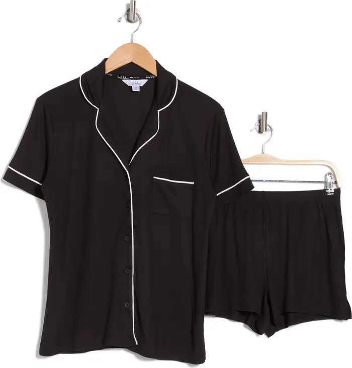 Nicole Miller Rib Piped Trim Pajamas | Nordstromrack | Nordstrom Rack