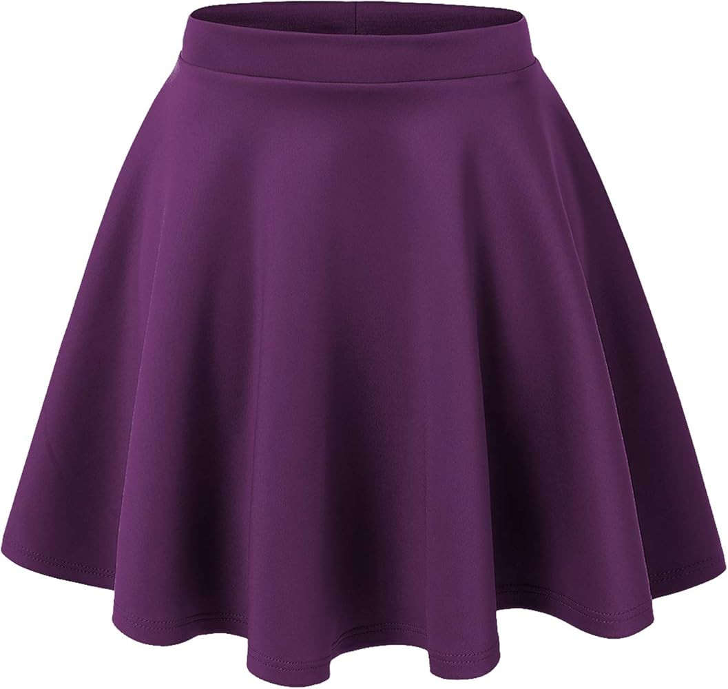 Made by Johnny Women's Basic Versatile Stretchy Flared Casual Mini Skater Skirt XS-3XL Plus Size | Amazon (US)