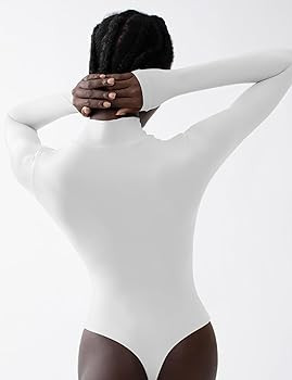 PUMIEY Women's Long Sleeve Bodysuit Mock Turtle Neck Body Suits Going Out Tops Sharp Collection | Amazon (US)